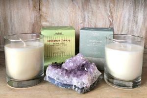 creating a romantic mood with Aveda candles